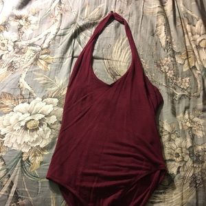 Maroon body suit